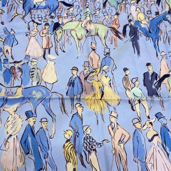 HERMES Petit Carre - Light Blue Light Pink Multi Scarf 175-071325 - Picture 3 of 5